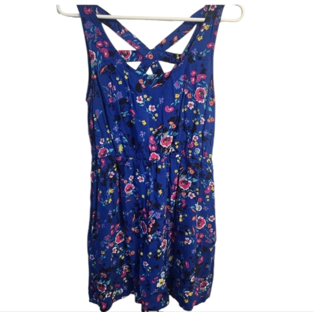 Wet Seal Short Sleeve Floral Midi Dress Size L